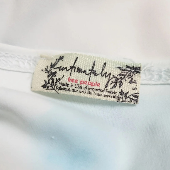 Free People Truth Or Square Custom Tie Dye Clouds Bodysuit White Basic - Picture 5 of 5